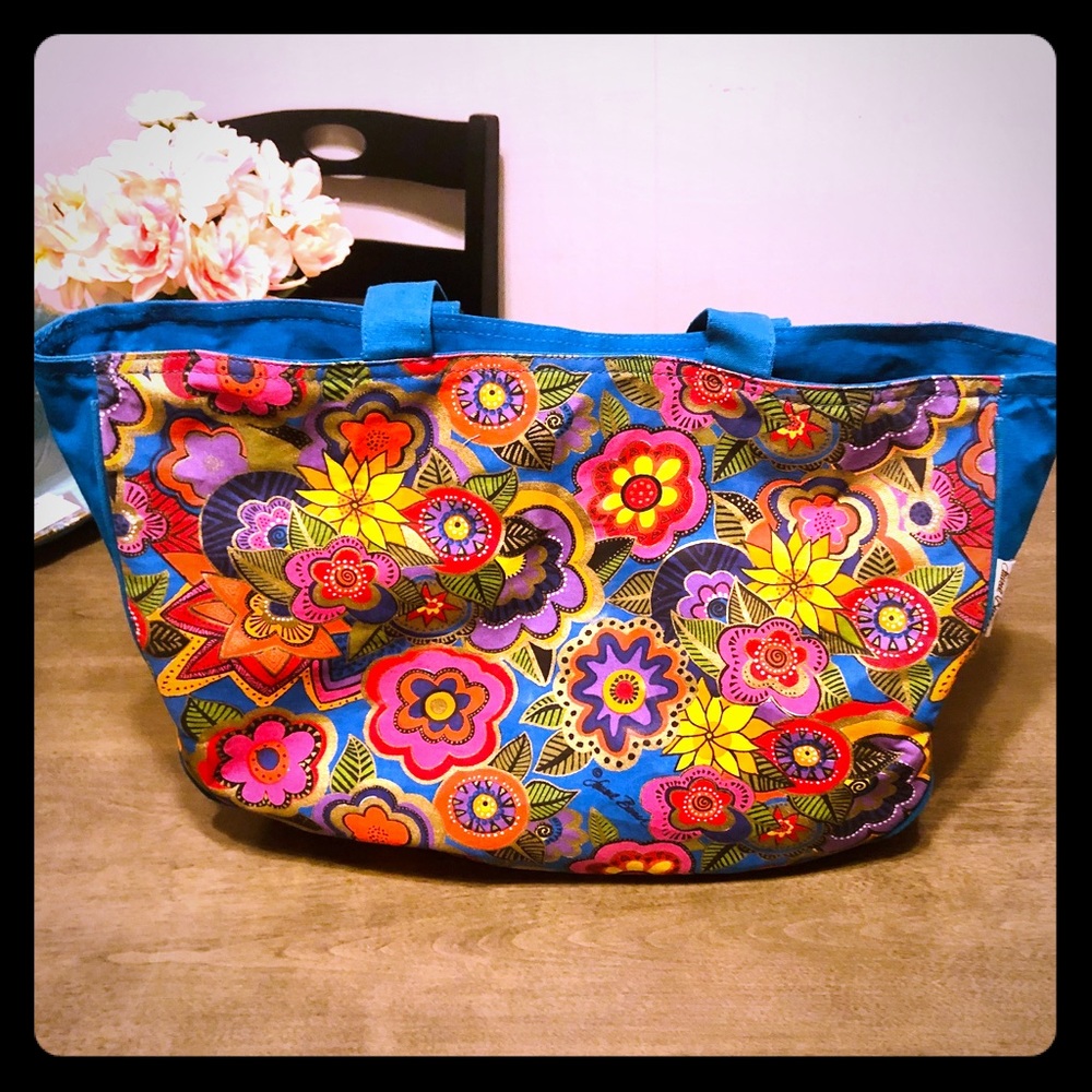 ‼️SOLD‼️Vintage Laurel Burch Large Floral Tote🌸